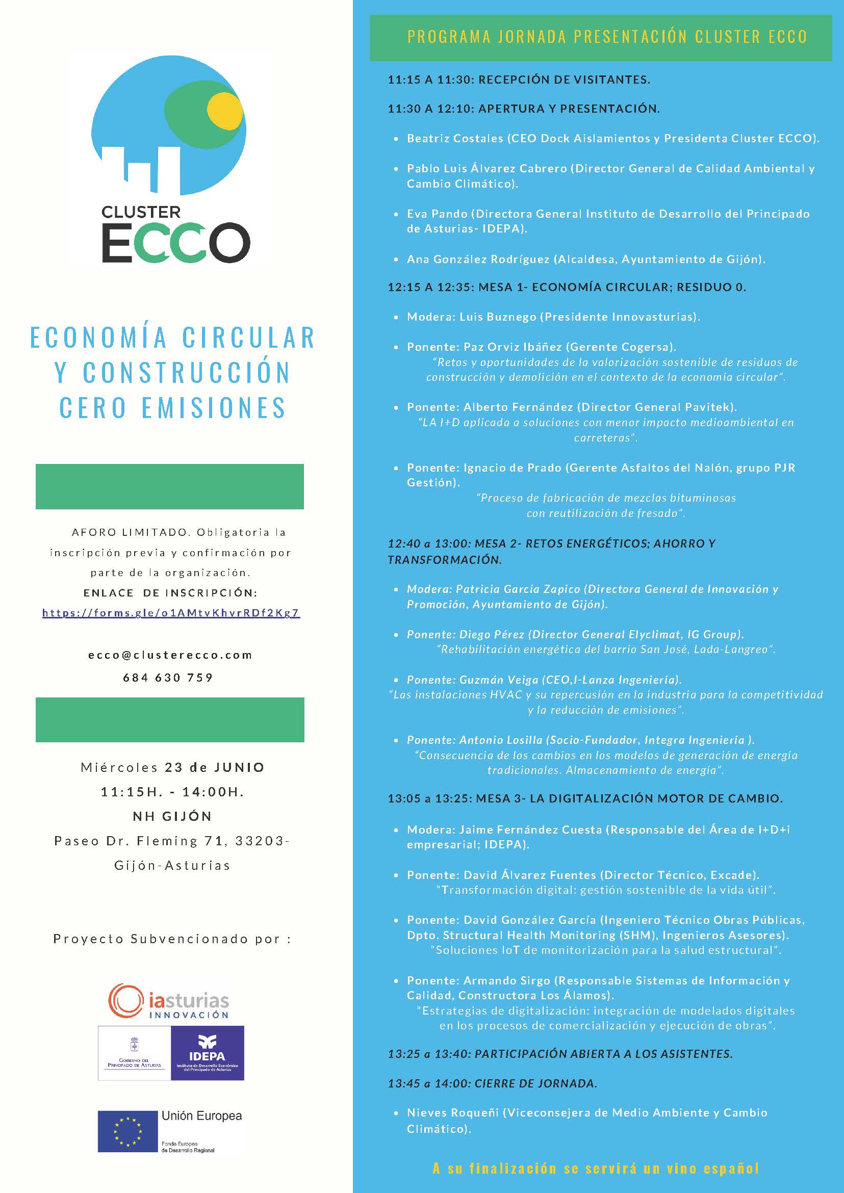 Programa de las Jornadas de Economía Circular y 0 emisiones